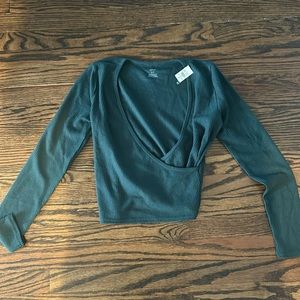 Aerie waffle wrap top